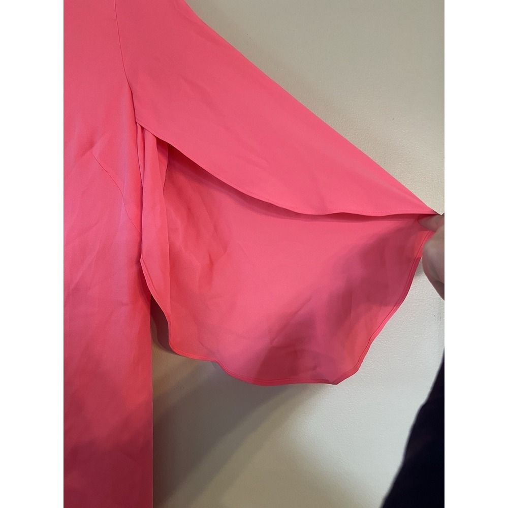 Milly Pink Butterfly Sleeve Stretch Silk Dress 4 - Picture 5 of 6
